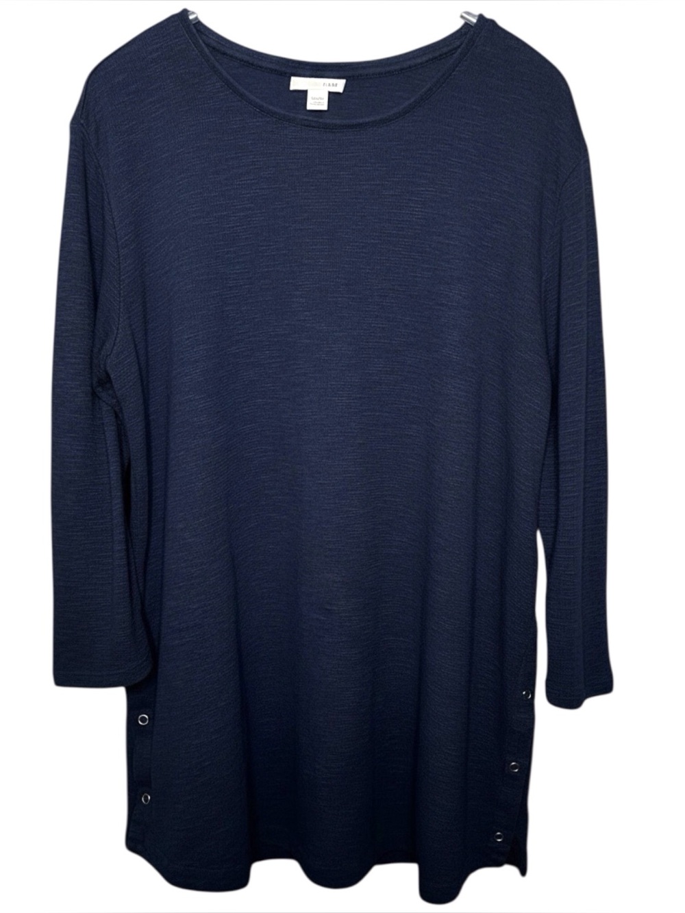 J Jill | Navy Blue Textured Cotton Tunic 3X